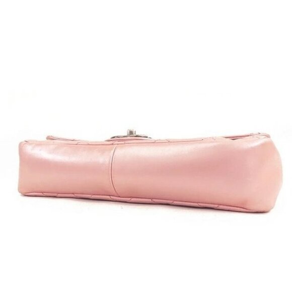 CHANEL Flap Bag Lambskin Quilted Purse Glazed Coco Pleats Tote Pink - Picture 4 of 10